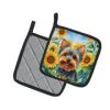 Yorkshire Terrier in Sunflowers Pair of Potholders
