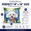 Bichon Frise 6372 Luau Throw Pillow