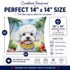 Bichon Frise 6373 Luau Throw Pillow
