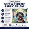 Black and Tan Coonhound 6374 Luau Throw Pillow