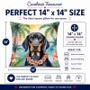 Black and Tan Coonhound 6374 Luau Throw Pillow