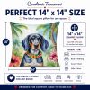 Bluetick Coonhound 6376 Luau Throw Pillow