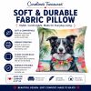 Border Collie 6377 Luau Throw Pillow