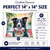 Border Collie 6377 Luau Throw Pillow