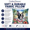 Boston Terrier 6382 Luau Throw Pillow