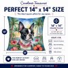 Boston Terrier 6382 Luau Throw Pillow