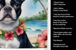 Boston Terrier 3 Luau Kitchen Towel