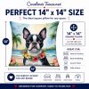 Boston Terrier 6383 Luau Throw Pillow