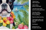 Boston Terrier 4 Luau Kitchen Towel