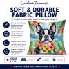 Boston Terrier 6384 Luau Throw Pillow