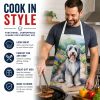 Bearded Collie Spring Path Garden Apron