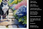 Boston Terrier 1 Spring Path Garden Kitchen Towel