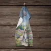 Old English Sheepdog Spring Path Garden Kitchen Towel