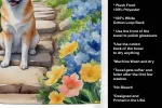 Shiba Inu Spring Path Garden Kitchen Towel