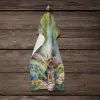Silky Terrier Spring Path Garden Kitchen Towel