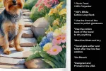 Silky Terrier Spring Path Garden Kitchen Towel