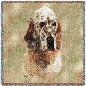 English Setter - Red - Lap Square Cotton Woven Throw