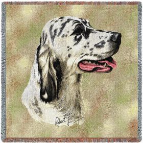 English Setter - Black - Lap Square Cotton Woven Throw