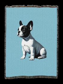 French Bulldog 2 Cotton Woven Throw
