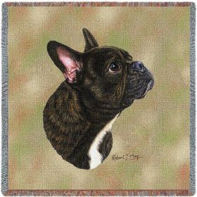 French Bulldog - Lap Square Cotton Woven Throw