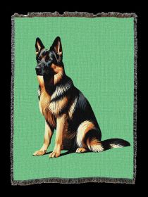 German Shepherd 2 Cotton Woven Throw