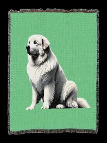Great Pyrenees 2 Cotton Woven Throw