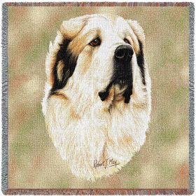 Great Pyrenees - Lap Square Cotton Woven Throw