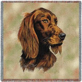 Irish Setter - Lap Square Cotton Woven Throw