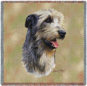 Irish Wolfhound - Lap Square Cotton Woven Throw
