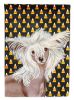 Chinese Crested1 Candy Corn Halloween Garden Flag