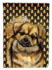 Tibetan Spaniel Candy Corn Halloween Garden Flag