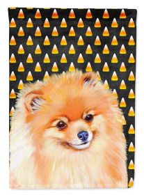 Pomeranian Candy Corn Halloween Garden Flag