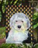 Old English Sheepdog Candy Corn Halloween Garden Flag