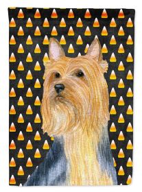 Silky Terrier Candy Corn Halloween Garden Flag