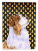 Australian Shepherd Candy Corn Halloween Garden Flag