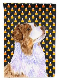 Australian Shepherd Candy Corn Halloween Garden Flag