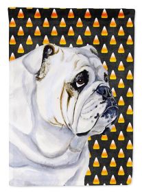 Bulldog Candy Corn Halloween Garden Flag