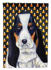 Basset Hound #2 Candy Corn Halloween Garden Flag
