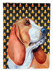 Basset Hound #3 Candy Corn Halloween Garden Flag