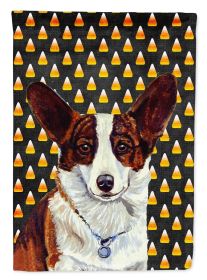 Corgi Candy Corn Halloween Garden Flag
