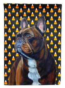 French Bulldog #2 Candy Corn Halloween Garden Flag
