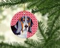 Basset Hound Valentine's Day Ceramic Ornament