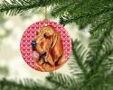 Bloodhound Valentine's Day Ceramic Ornament
