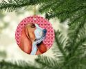 Basset Hound #3 Valentine's Day Ceramic Ornament