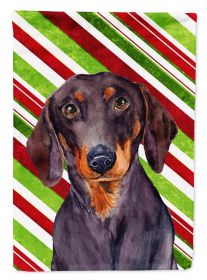 Dachshund #2 Candy Cane Christmas Garden Flag