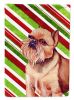 Brussels Griffon Candy Cane Christmas Garden Flag