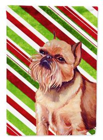 Brussels Griffon Candy Cane Christmas Garden Flag