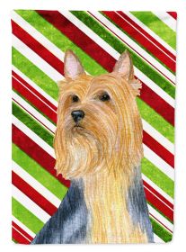 Silky Terrier Candy Cane Christmas Garden Flag