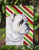 Bulldog Candy Cane Christmas Garden Flag