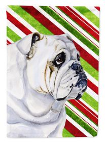 Bulldog Candy Cane Christmas Garden Flag